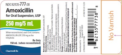 Image Description (Amoxicillin Oral Suspension 250 mg Bottle Label)